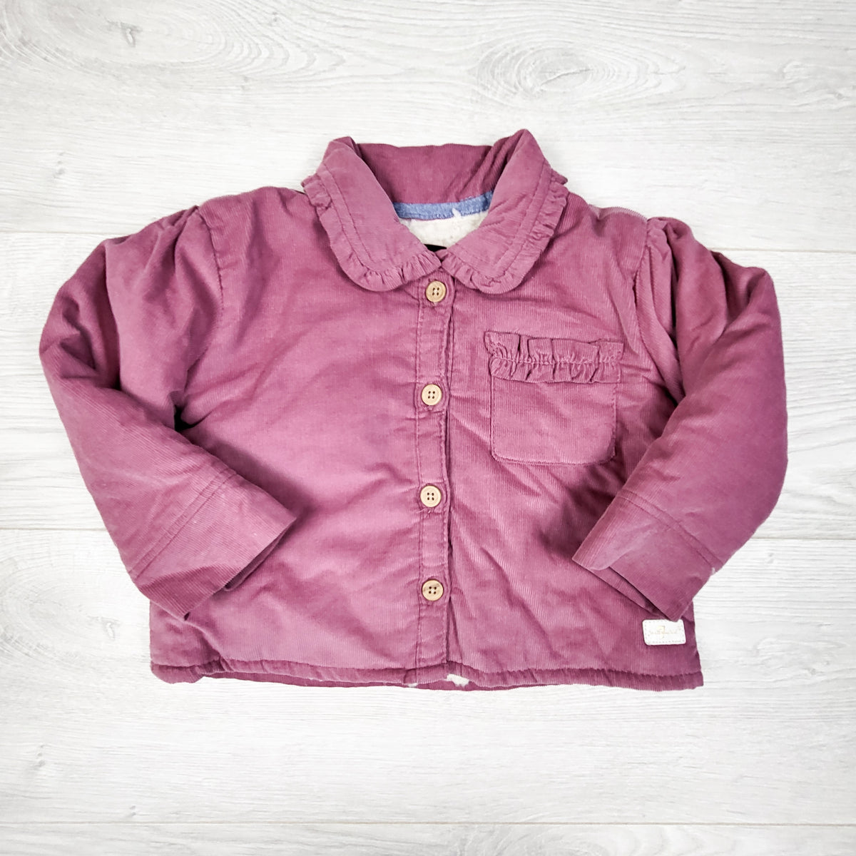 7 For All Mankind Mauve Corduroy Sherpa-Lined Jacket. Size 12 months