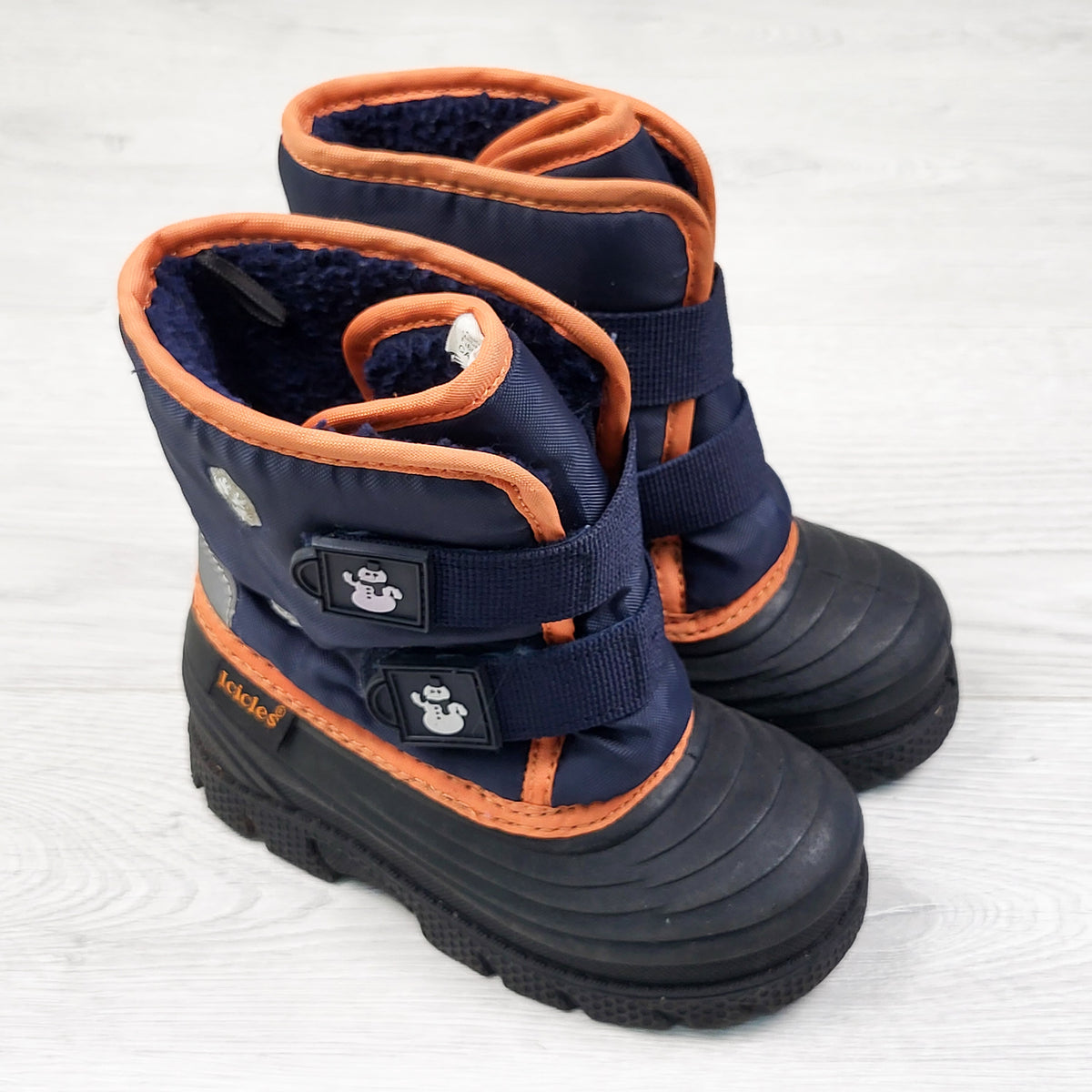 Icicles navy and orange snow boots(no longer light up). Size 9 - no shipping