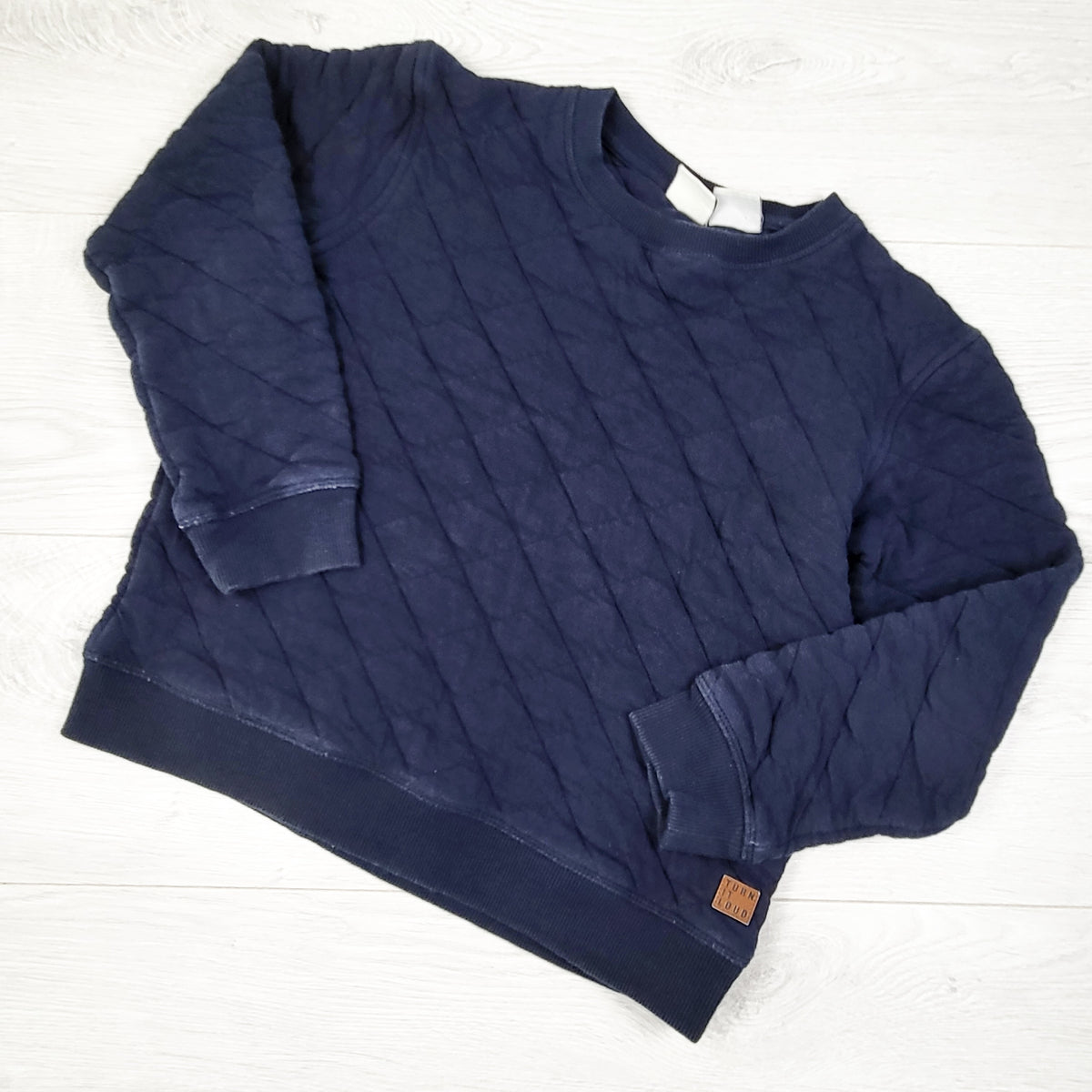 Manguun navy quilted cotton sweatshirt. Size 6