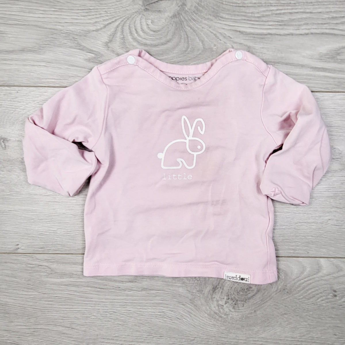 Noppies pink long sleeve top with bunny. Size 2-4 months