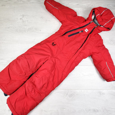 MEC red one piece toaster snowsuit. Size 4T