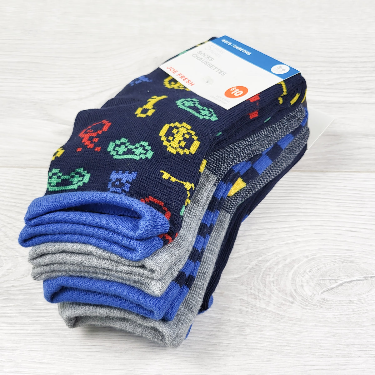 NEW - Joe 5-pack of socks. Size 3 to 6 shoe size