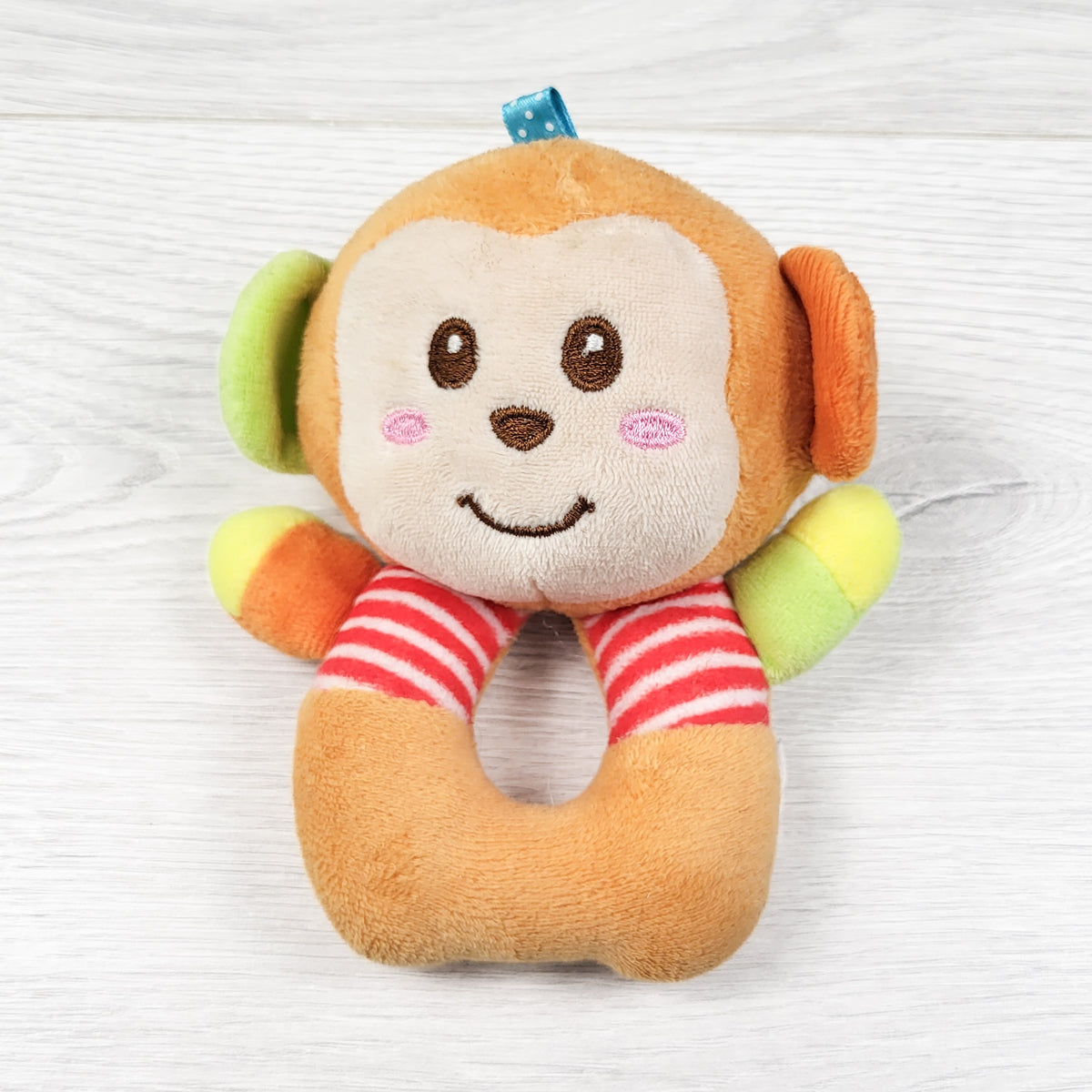 Plush monkey rattle