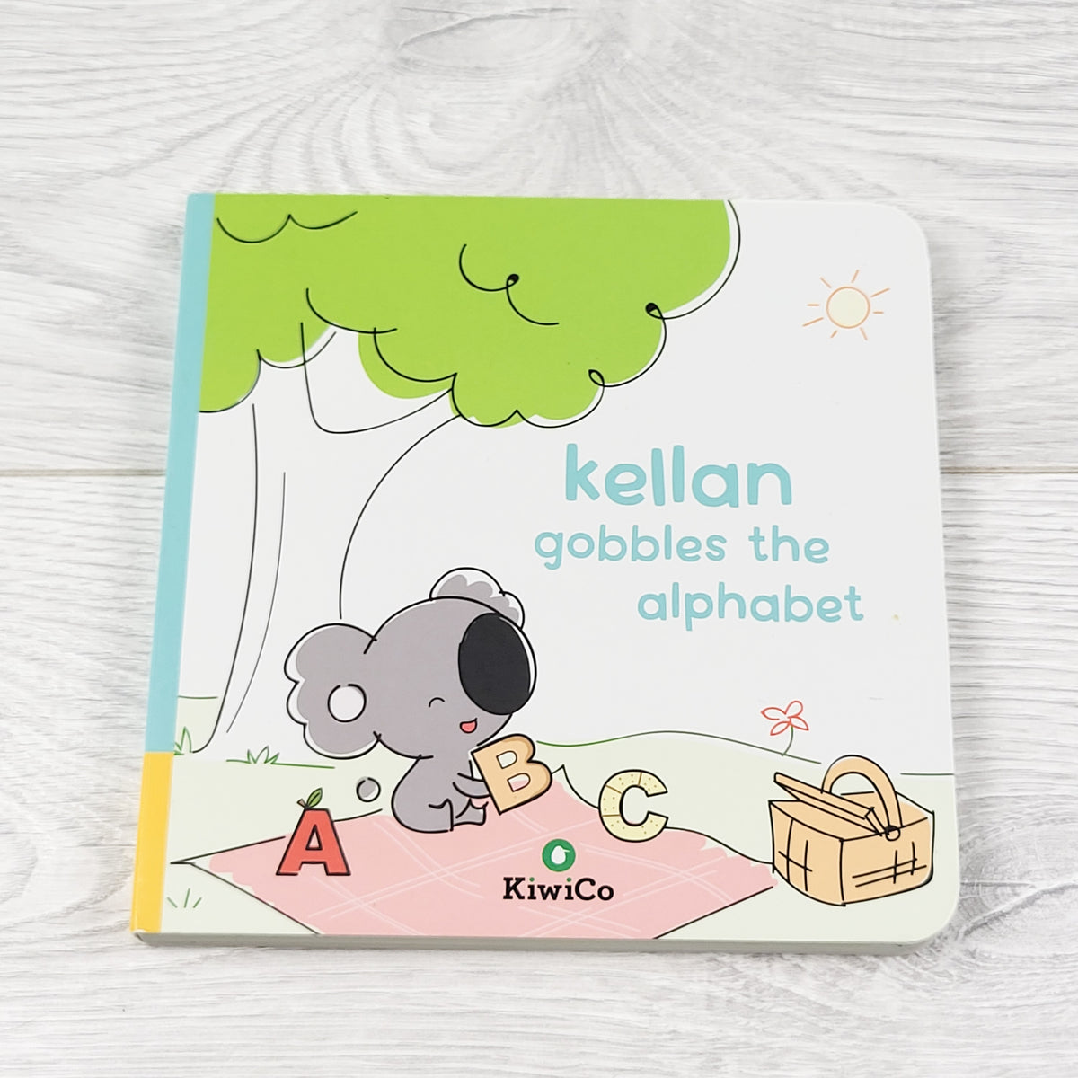 Kellan Gobbles the Alphabet. KiwiCo board book