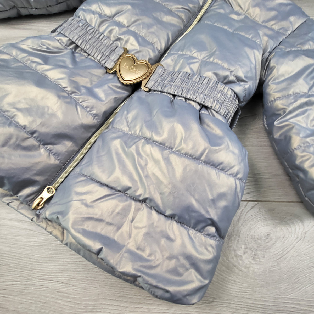 Le Chic metallic hooded puffer coat with soft minky lining. Size 12 months - retails for $140 new