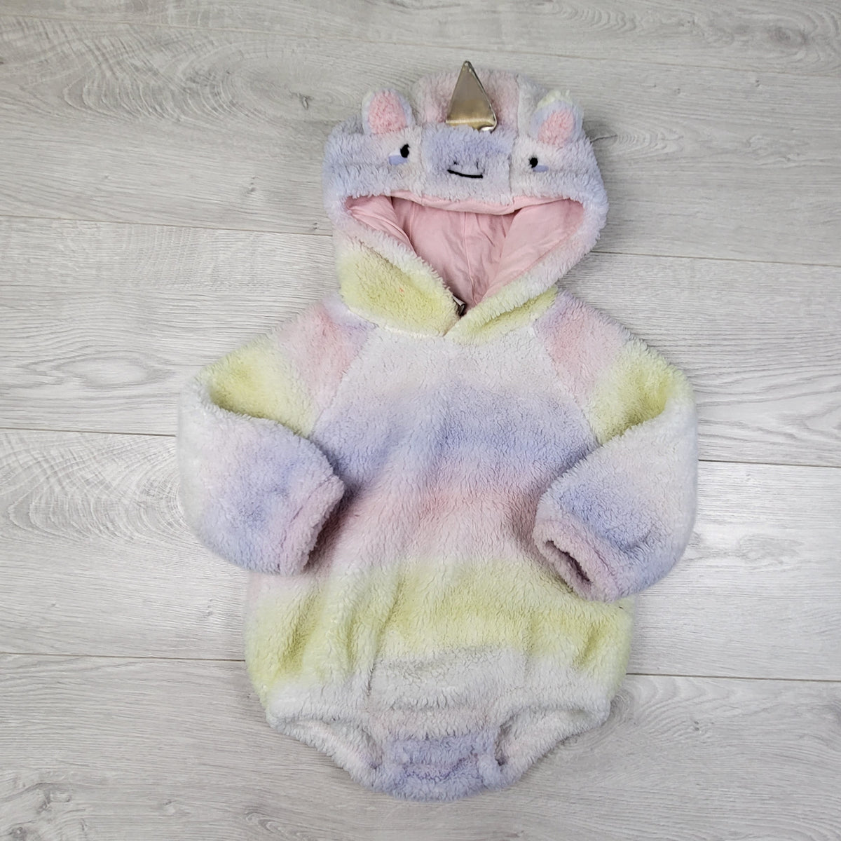 Old Navy sherpa unicorn critter romper. Size 18-24 months