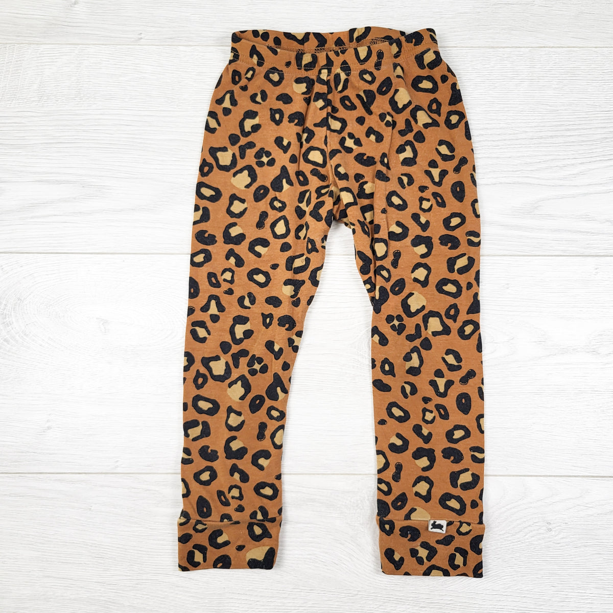 Little and Lively tan leopard print bamboo blend leggings. Size 2T
