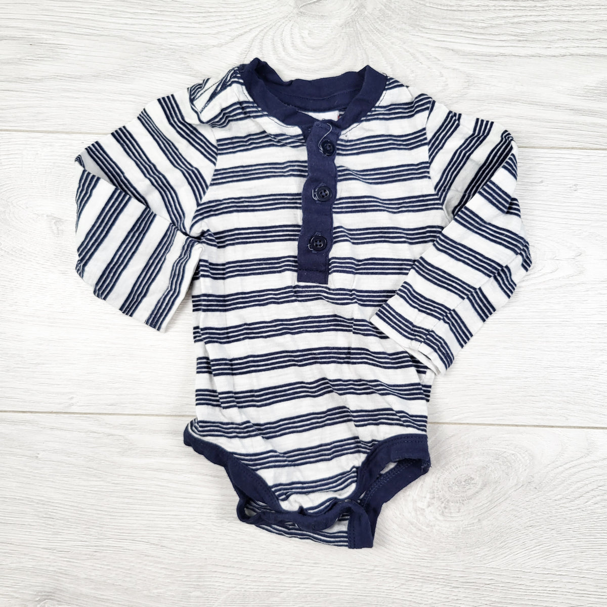 Tommy Bahama navy striped button down bodysuit. Size 0-3 months