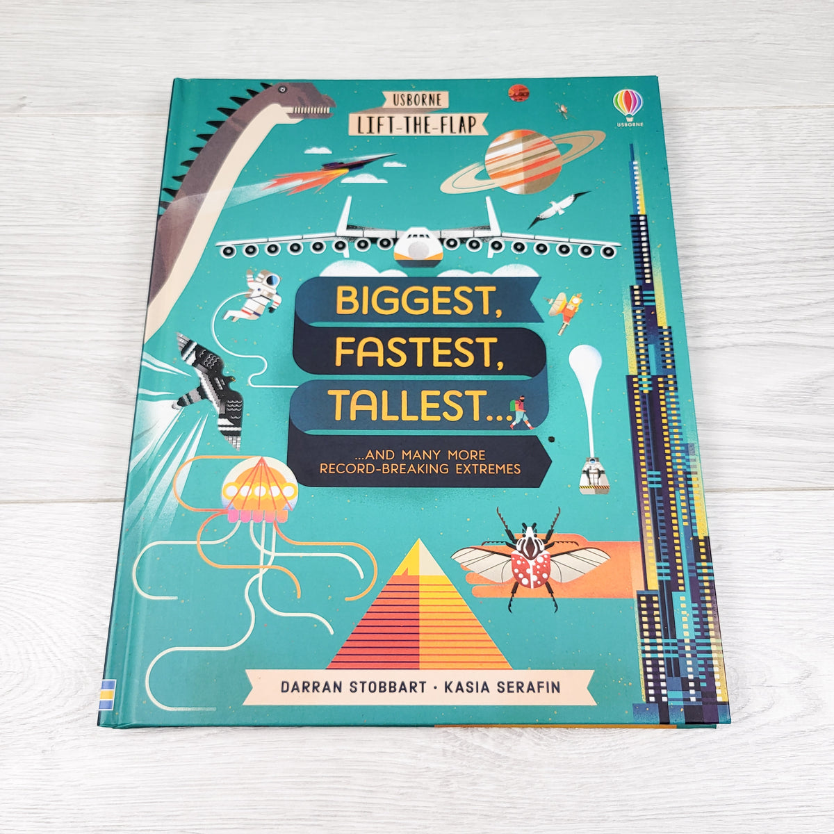 Biggest, Fastest, Tallest. Hardcover Usborne Lift the Flap book (sorry, no shipping)
