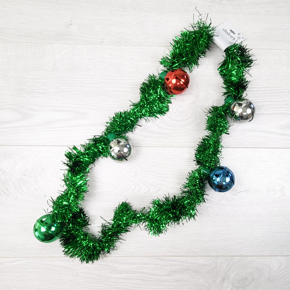 NEW - Claire's Christmas Jingle Bell Tinsel Scarf / Necklace