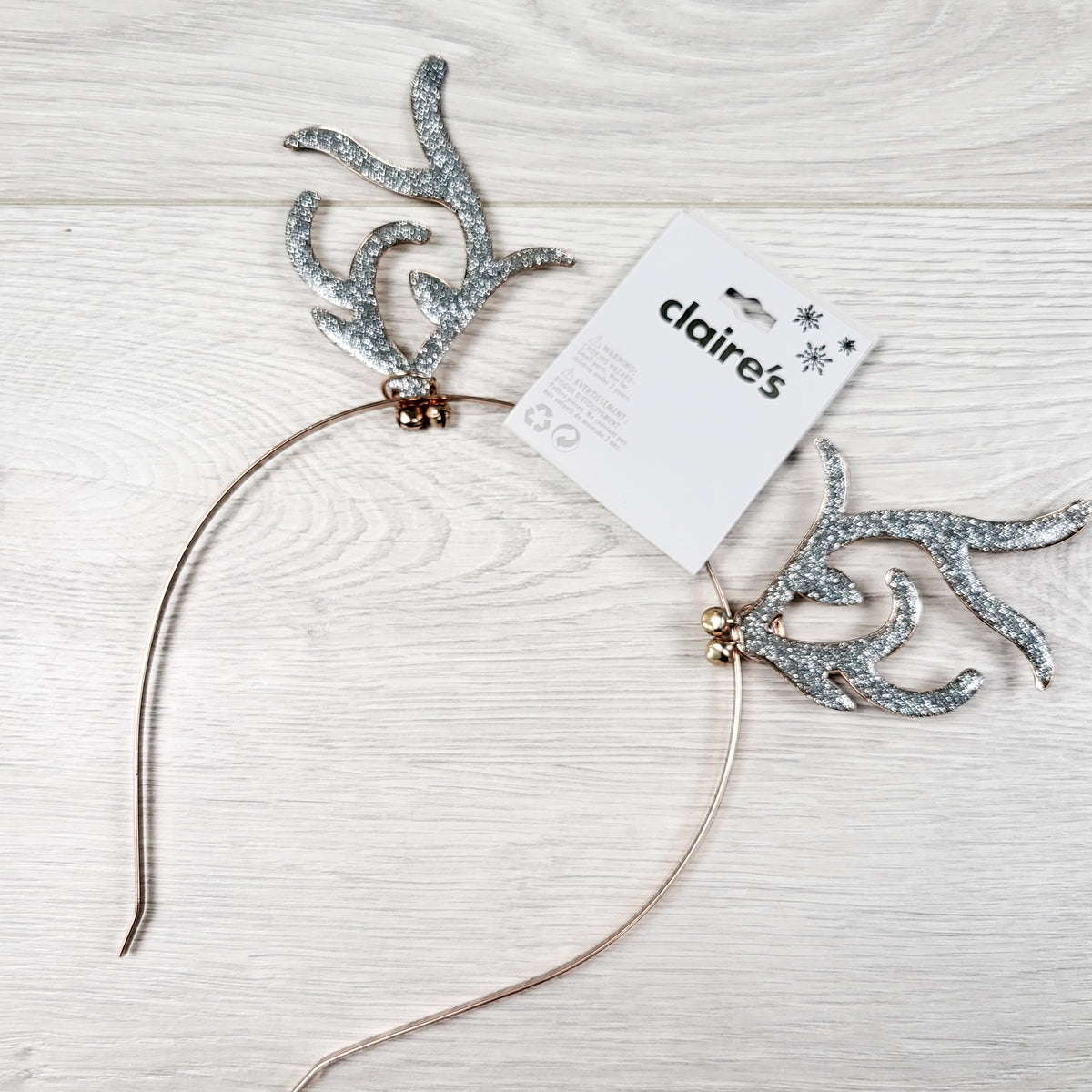 NEW - Claire's Christmas Glitter Reindeer Antler Metal Headband