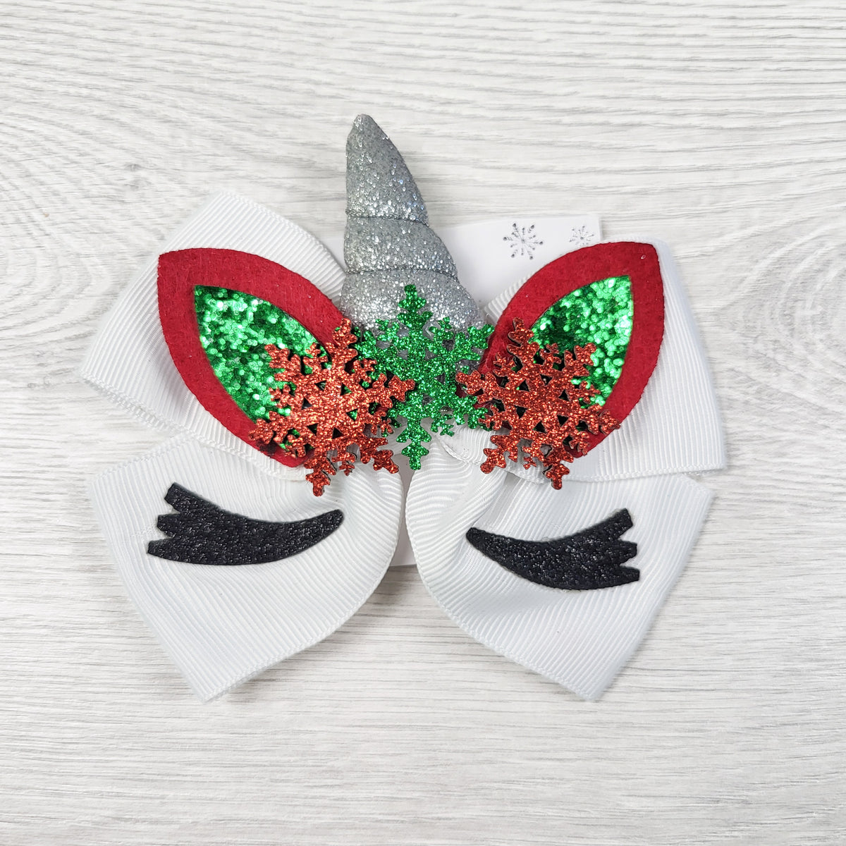 NEW - Claire's Holiday Christmas Unicorn Oversized Hair Bow