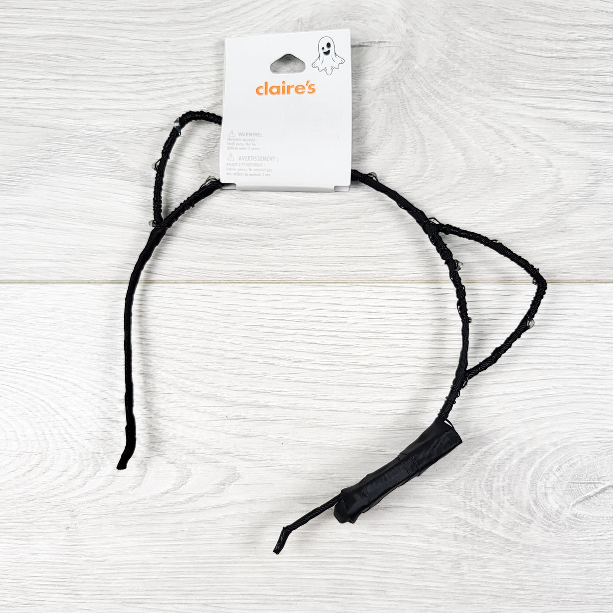 NEW - Claire's Halloween Black Wire Cat Ear Headband (lights up orange)