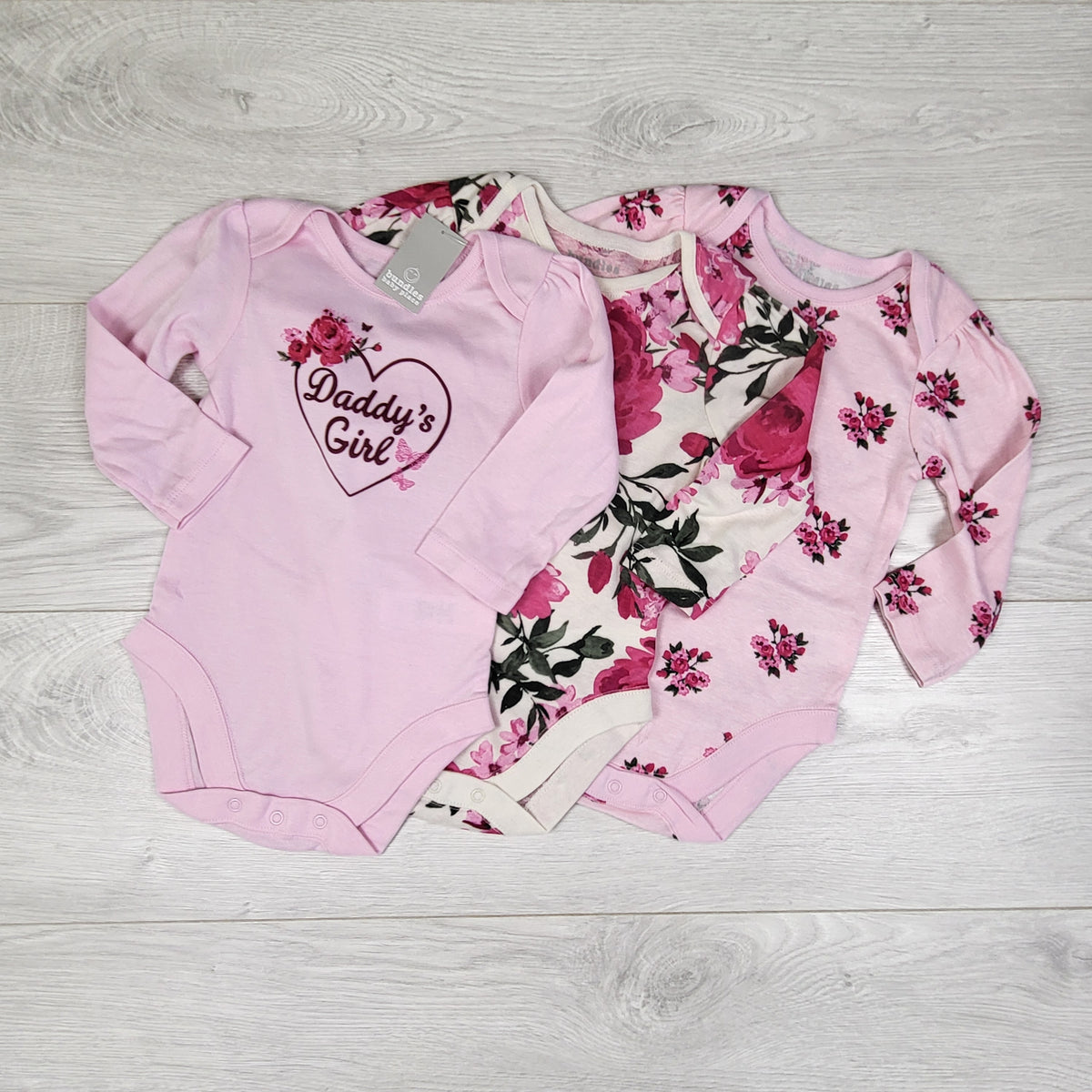 NEW - Bundles (Children's Place) 3pc floral print bodysuit set. Size 6-9 months