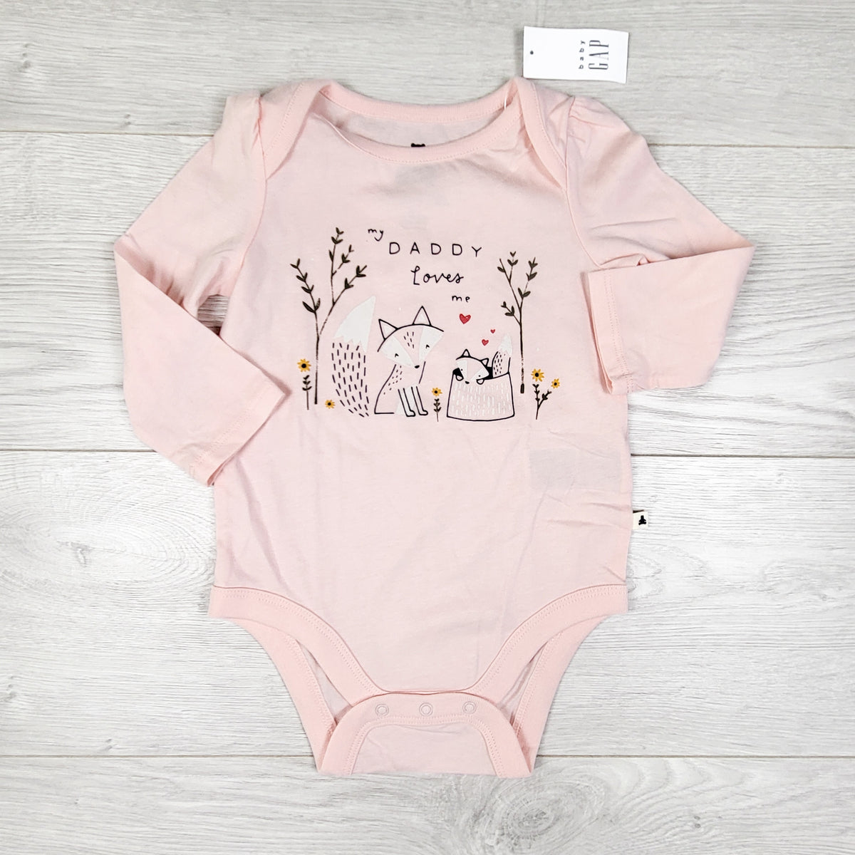 NEW - Gap pink "My Daddy Loves Me" bodysuit. Size 6-12 months