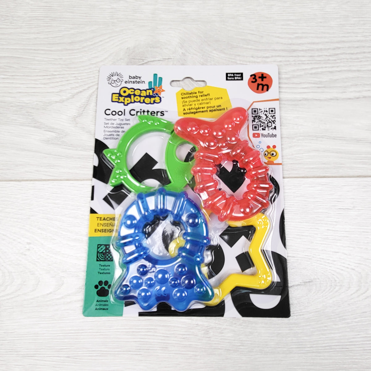 NEW - Baby Einstein Ocean Explorers "Cool Critters" Teether Toy Set