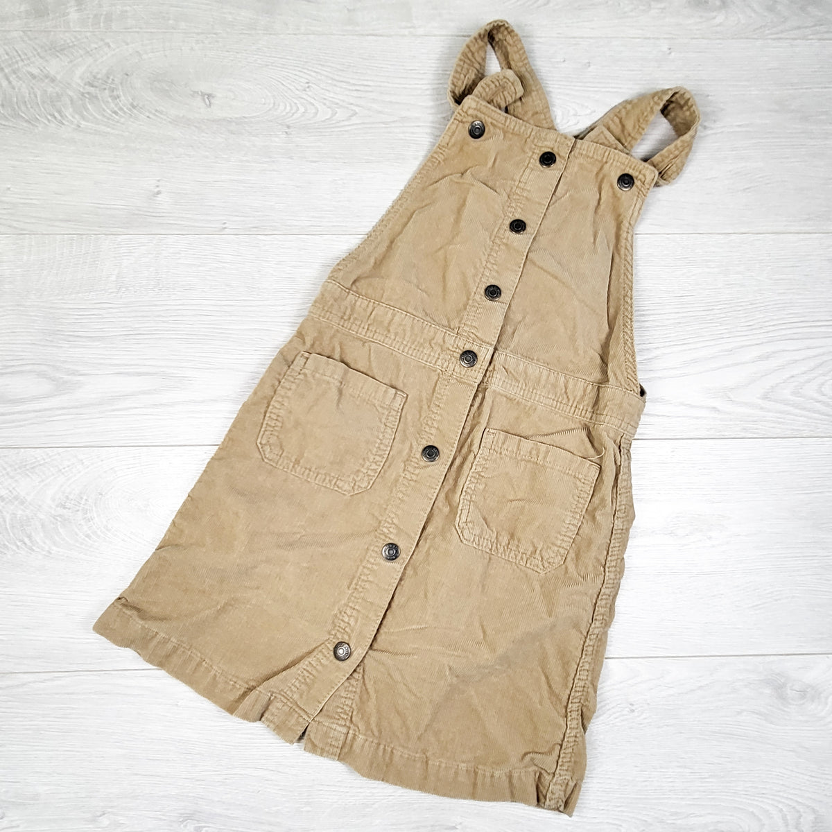 Old Navy tan corduroy dress ( 3 strap button positions.) Size 8