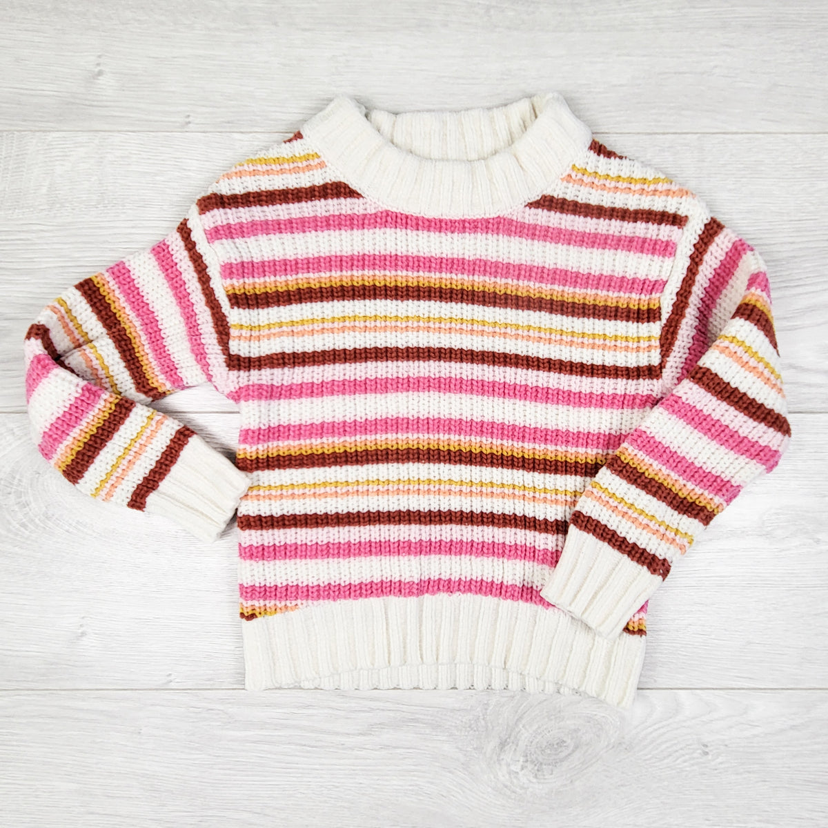 Old Navy multi-striped chenille sweater. Size 4T