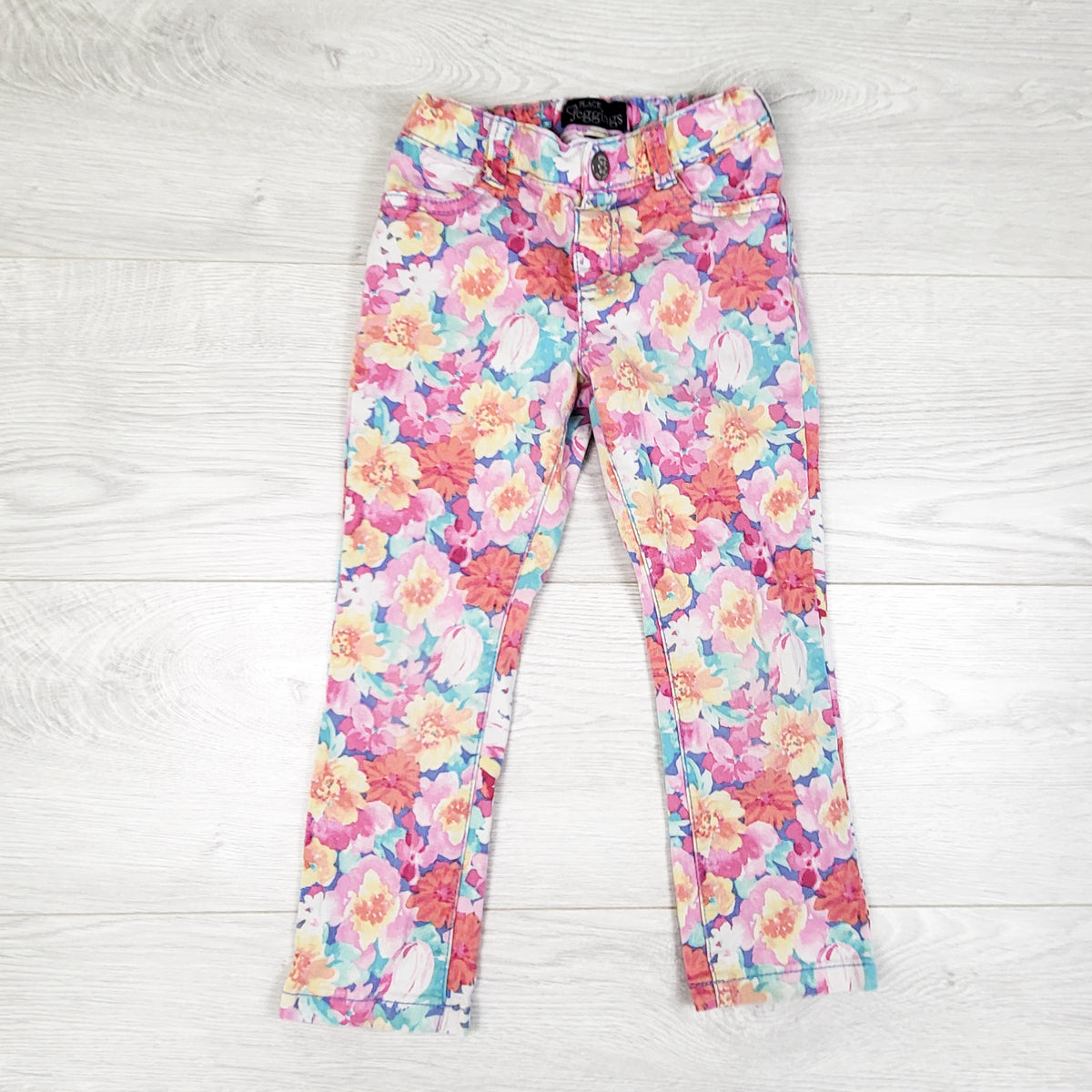 Children's Place denim floral print jeans. Size 4T