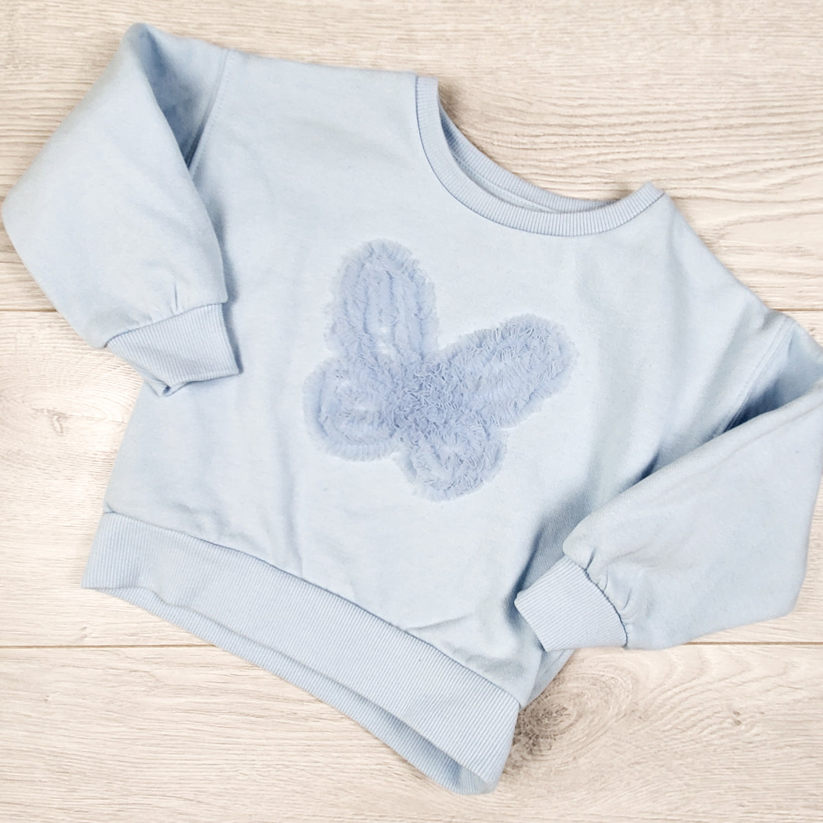 George blue fleecy lined sweatshirt with tulle butterefly. Size 2T