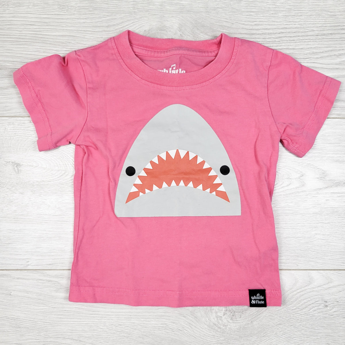 Whistle and Flute pink shark t-shirt. Size 12-18 months