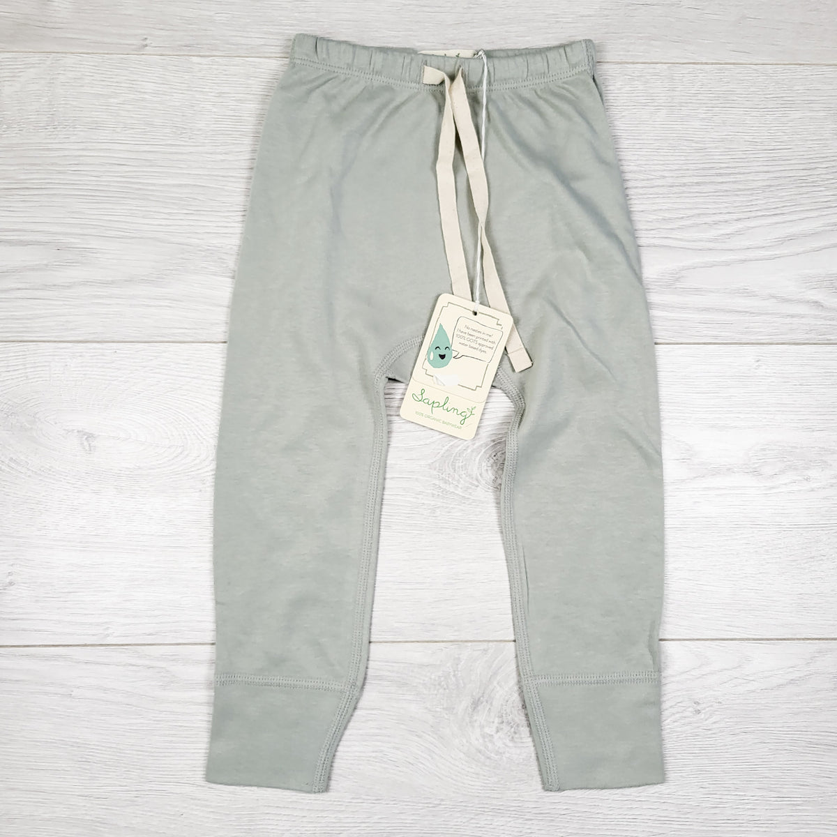 NEW - Sapling organic cotton pants with heart bum in "Dove Grey" colour. Size 12-18 months