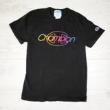 Champion black retro look t-shirt. ADULT XS