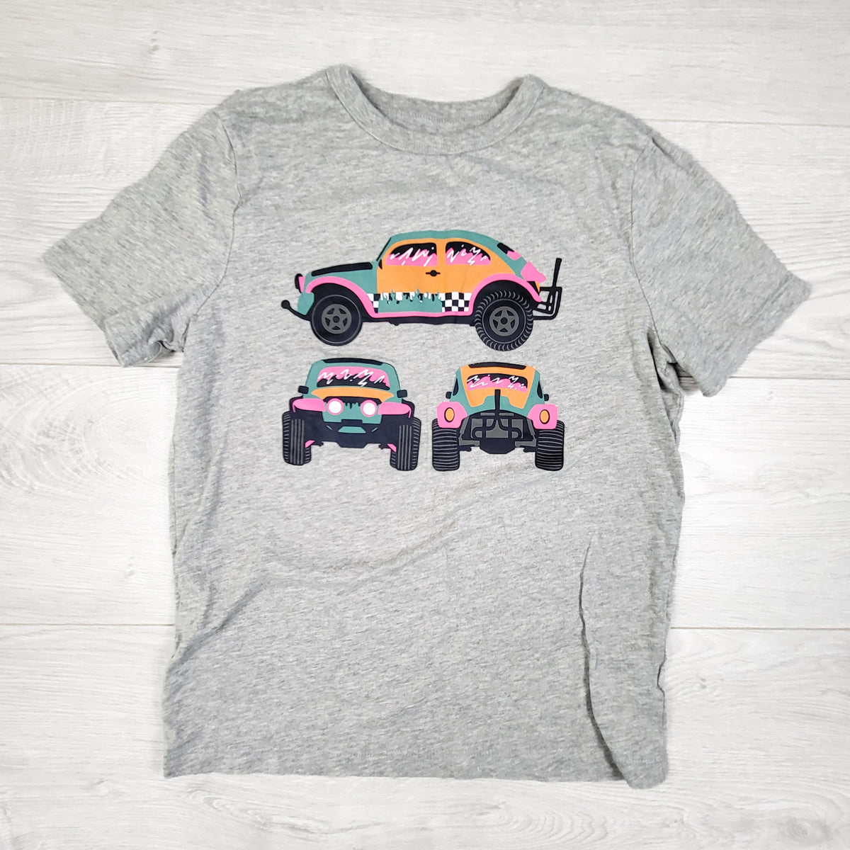 Gap grey organic cotton t-shirt with cars. Size Medium (8)