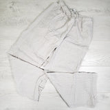 UKids grey and white striped rayon and linen blend pants. Size 14