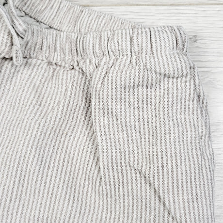 UKids grey and white striped rayon and linen blend pants. Size 14