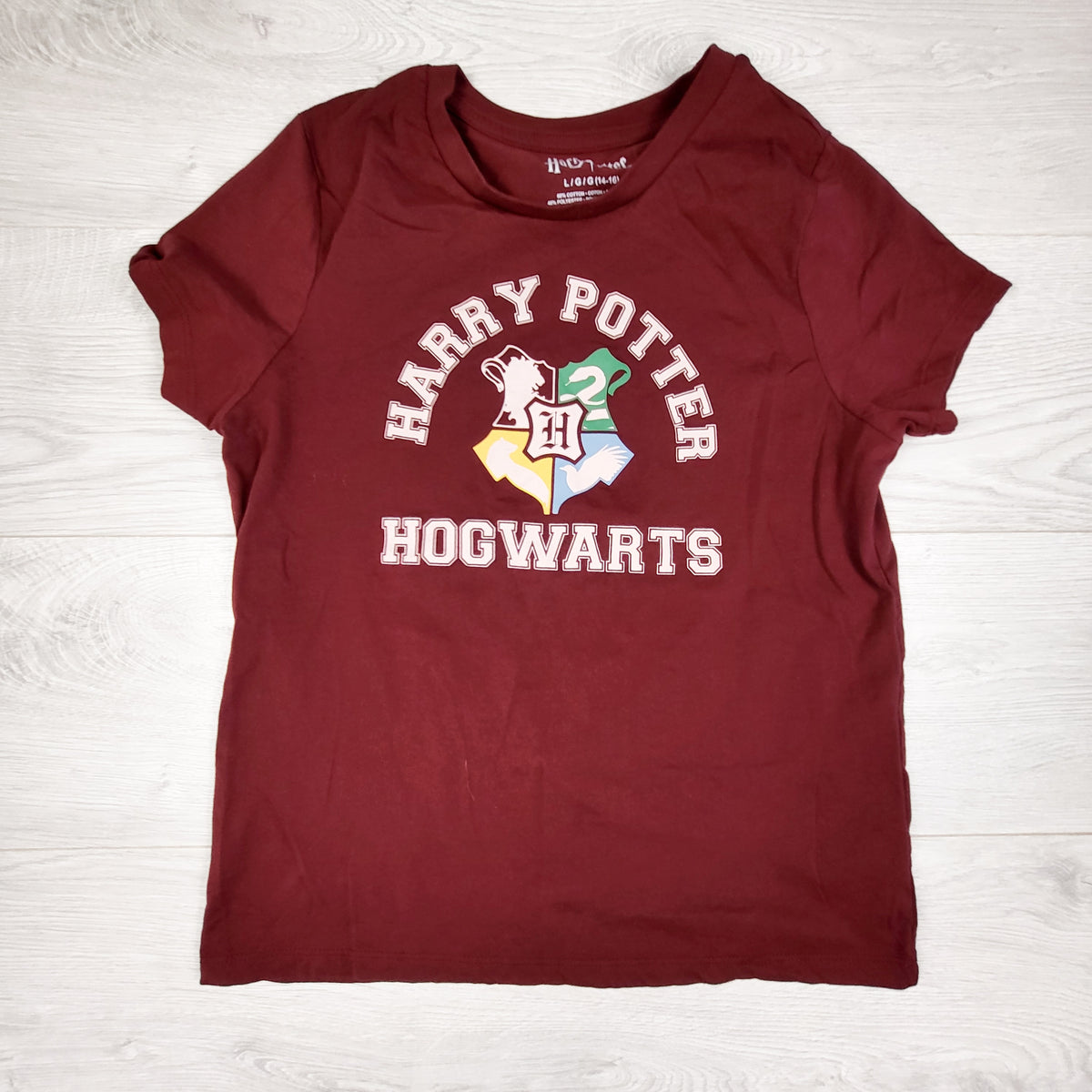 Harry Potter burgundy "Hogwarts" t-shirt. Size 14/16