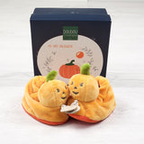 NEW - Doudou et Compagnie Paris "My First Halloween" Pumpkin Baby Booties. Size 0-6 months