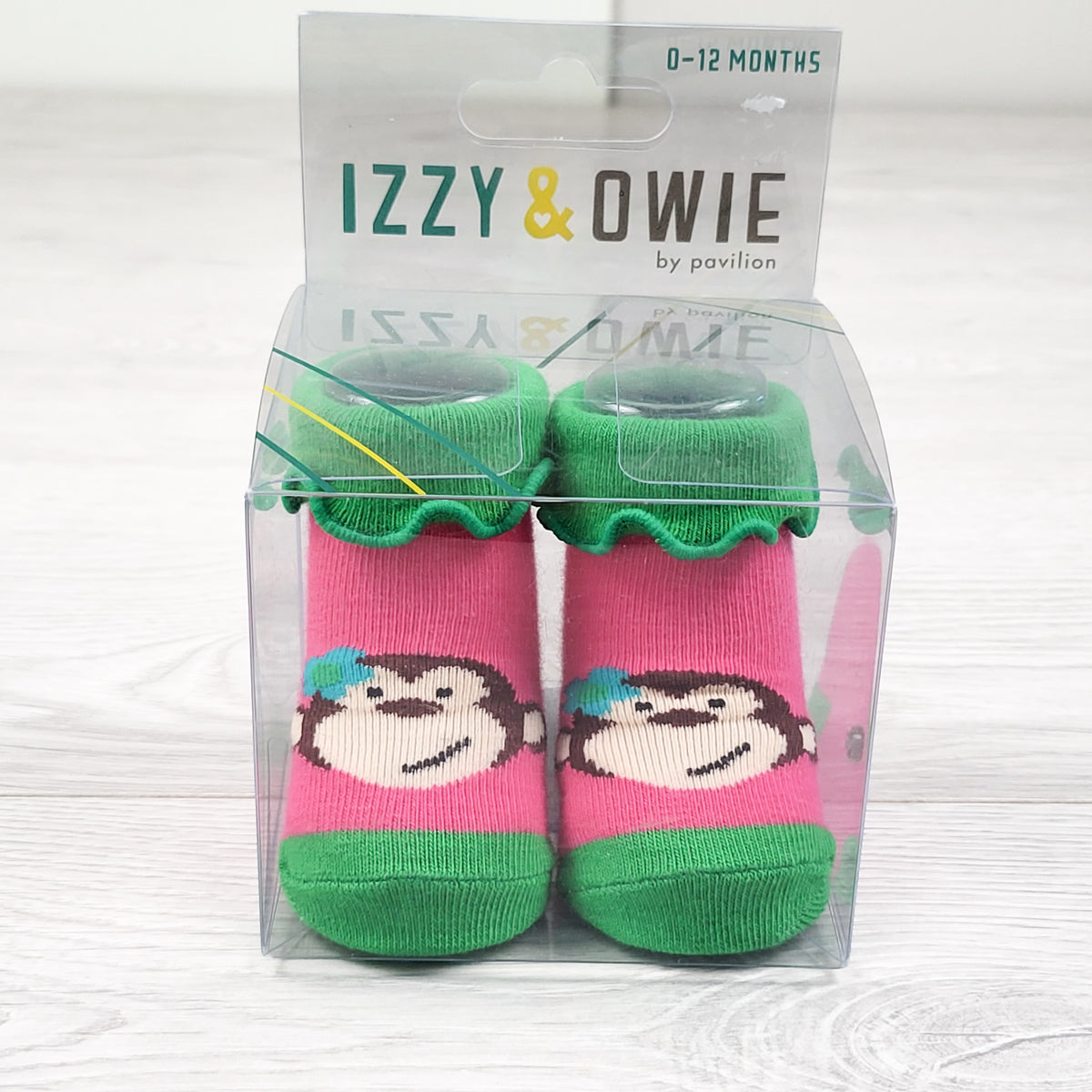 NEW - Izzy and Owie monkey socks. Size 0-12 months