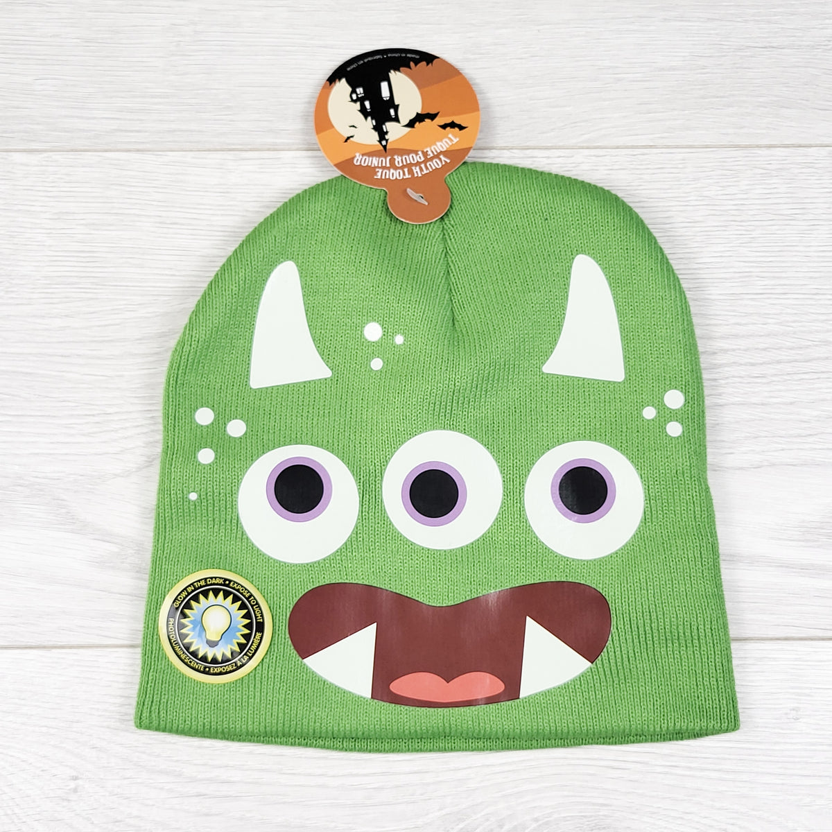 NEW - Green glow in the dark monster toque. Youth sized