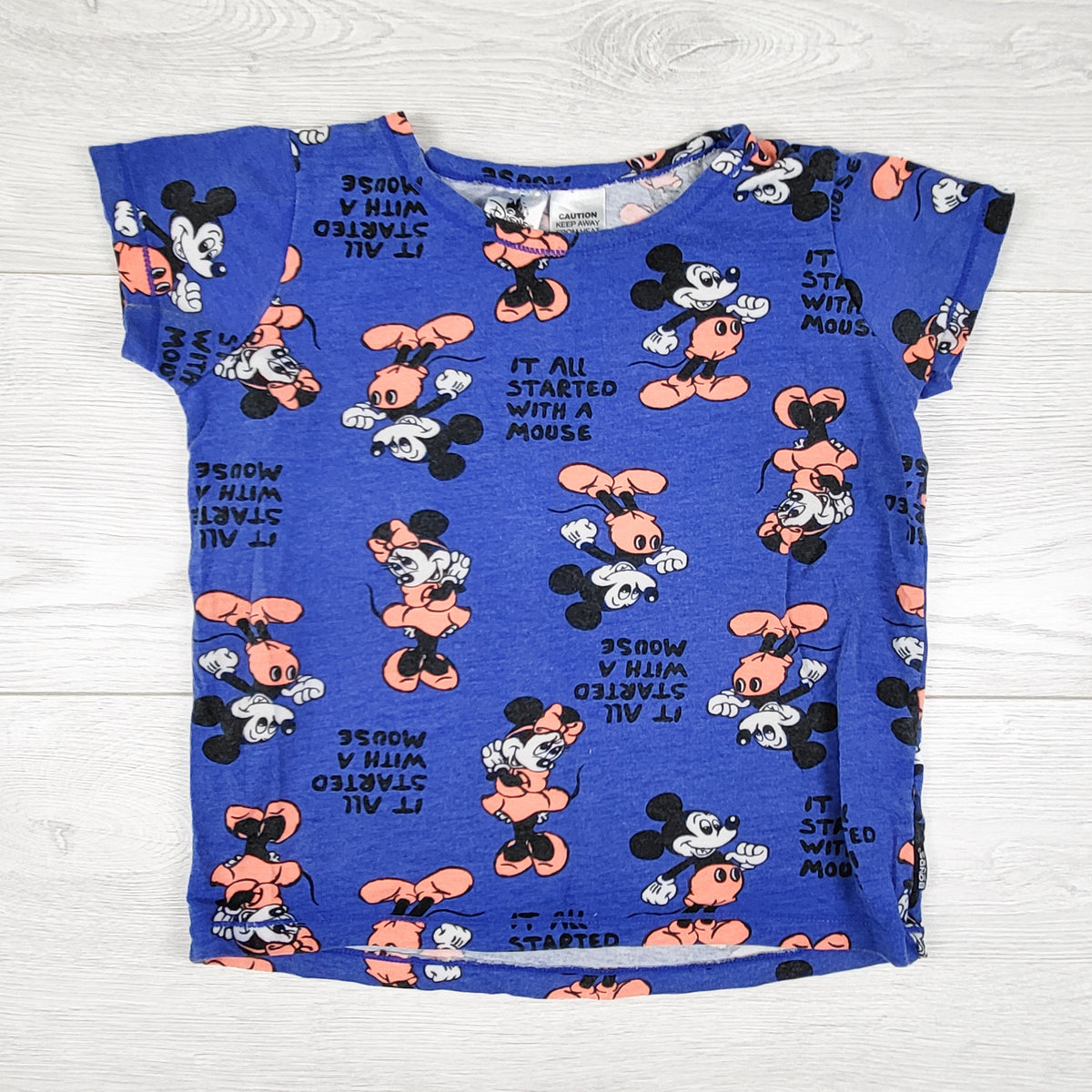 Bonds x Disney blue Minnie and Mickey Mouse t-shirt. Size 3T - AS IS