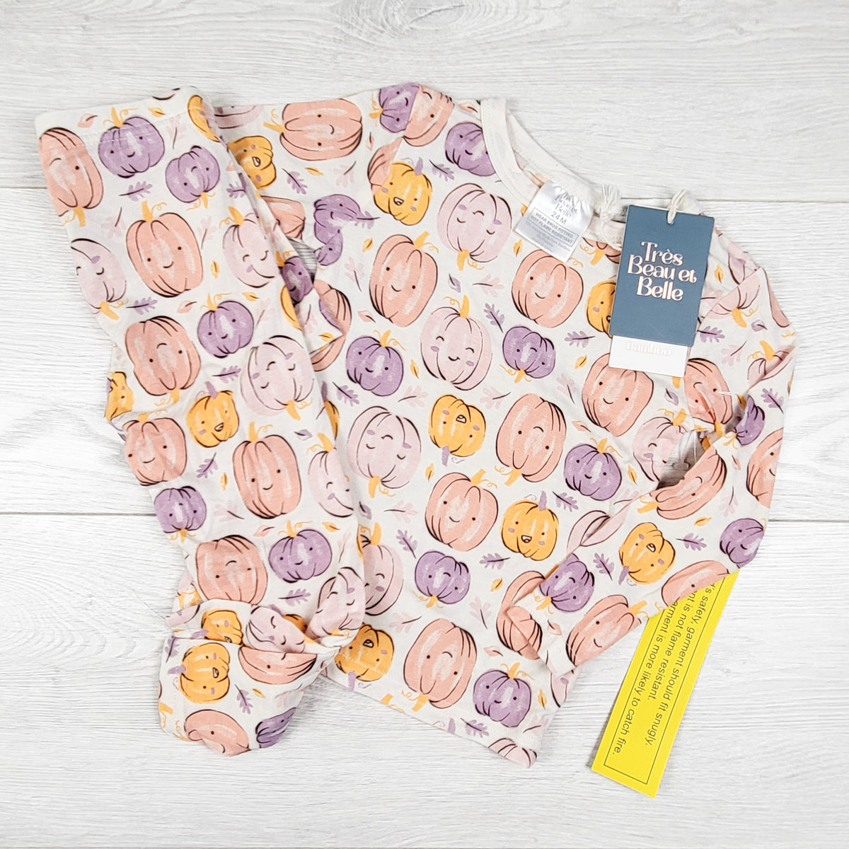 NEW - Très Beau et Belle "Pumpkin Patch"2pc Bamboo PJs. Size 24 months