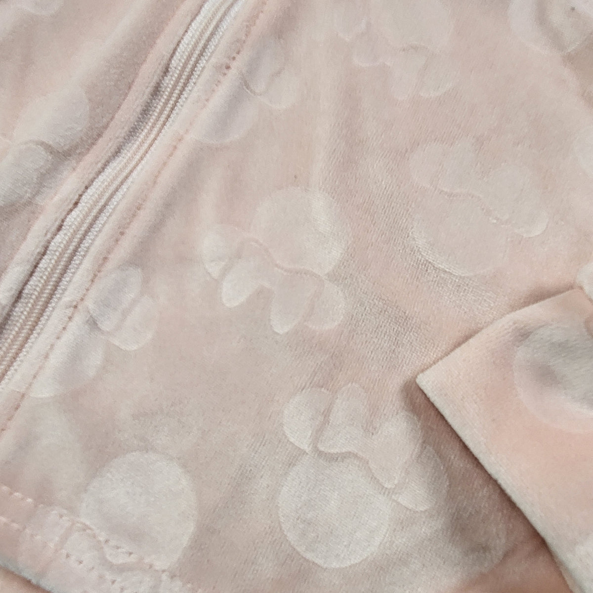 Pink Minnie Mouse hooded velour hoodie. Size 18 months