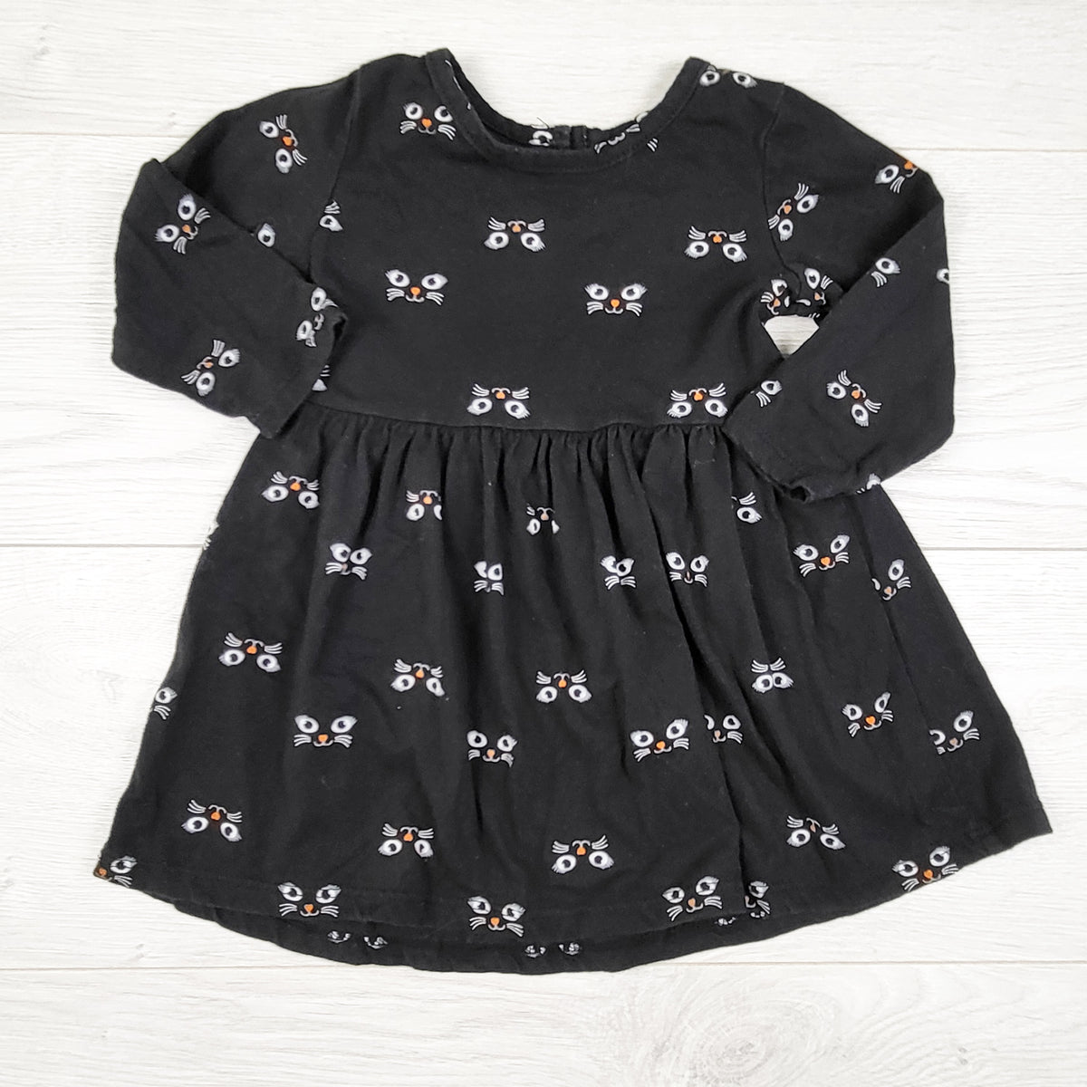 George black dress with cats. Size 12-18 months