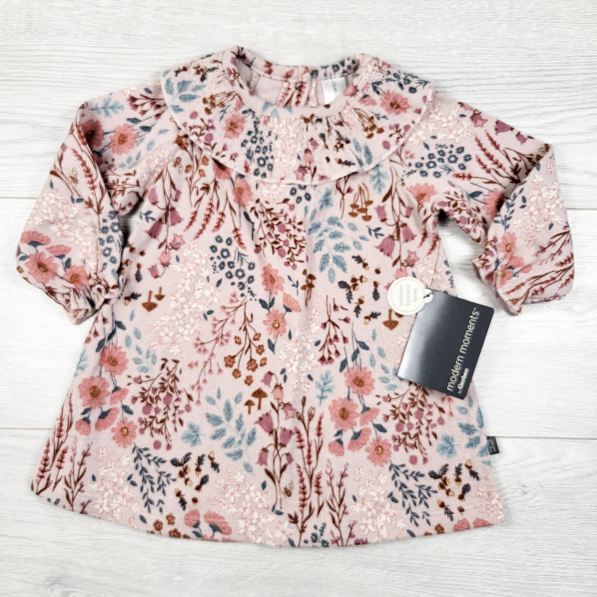 NEW - Modern Moments pink floral print dress. Size 3-6 months