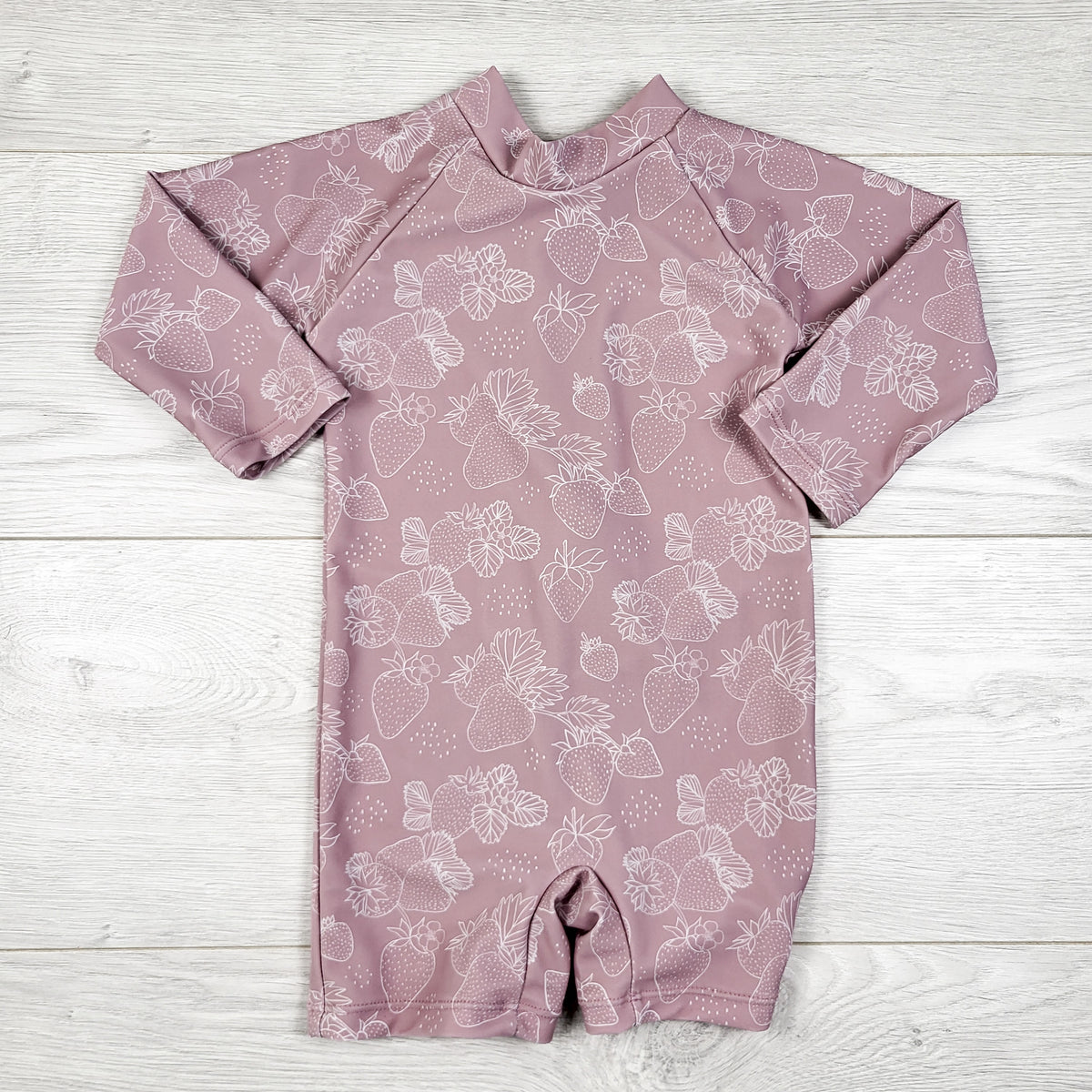 Current Tyed pink strawberry print one piece swimsuit. Size 12 months