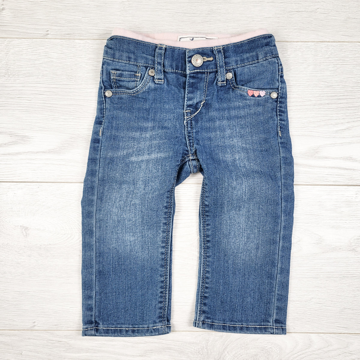 Levi's pull-on jeans with cotton waistband. Size 12 months