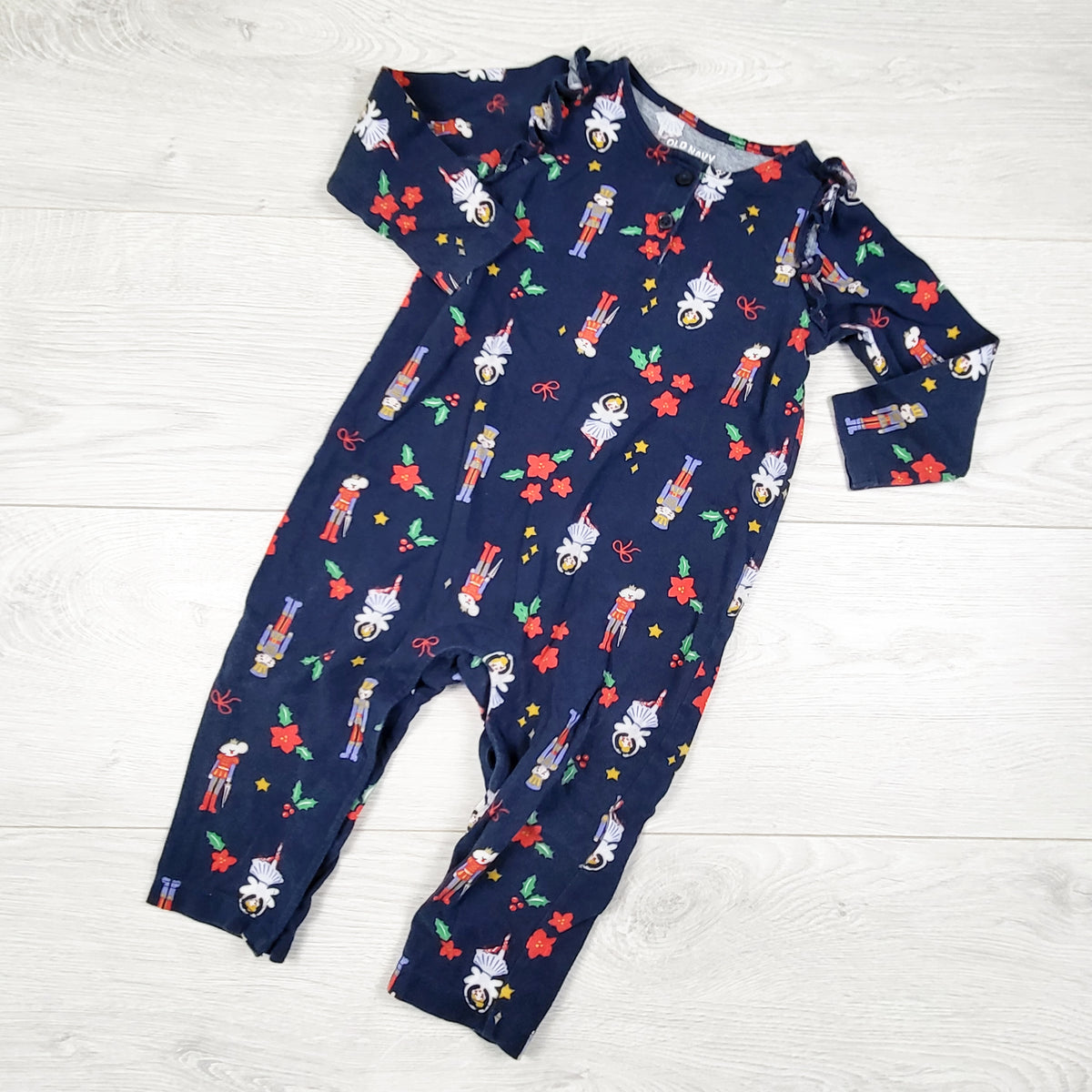 Old Navy navy Nutcracker themed romper. Size 12-18 months
