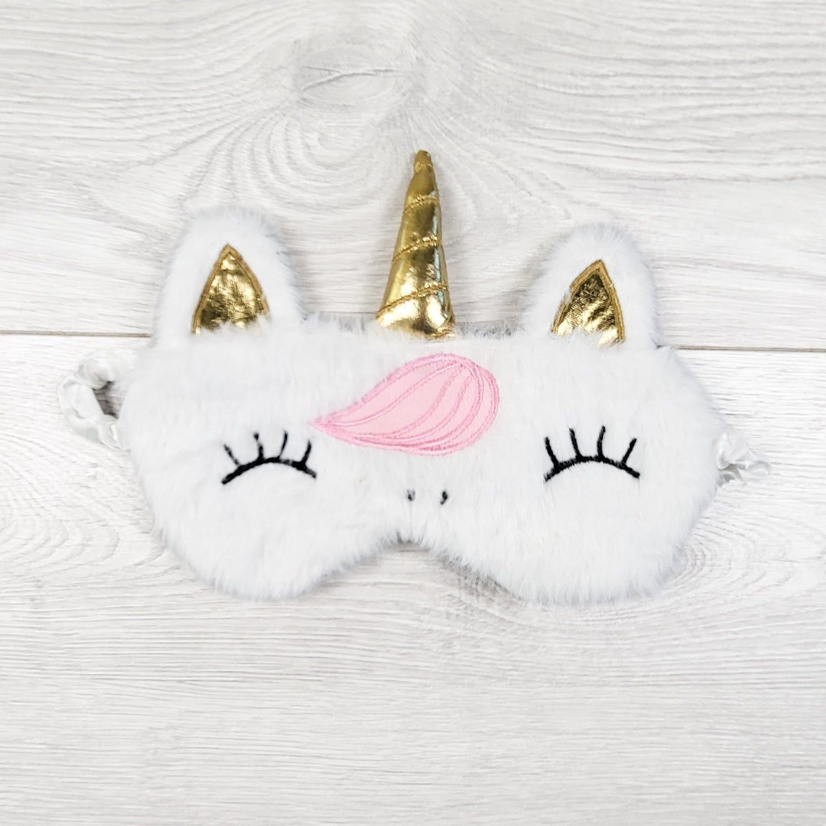 Plush unicorn sleep mask