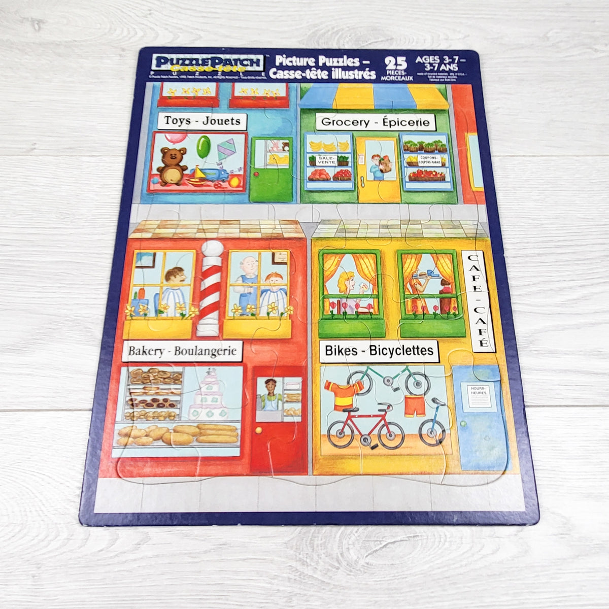 Vintage 1992 Puzzle Patch "Dowtown Shopping" tray puzzle