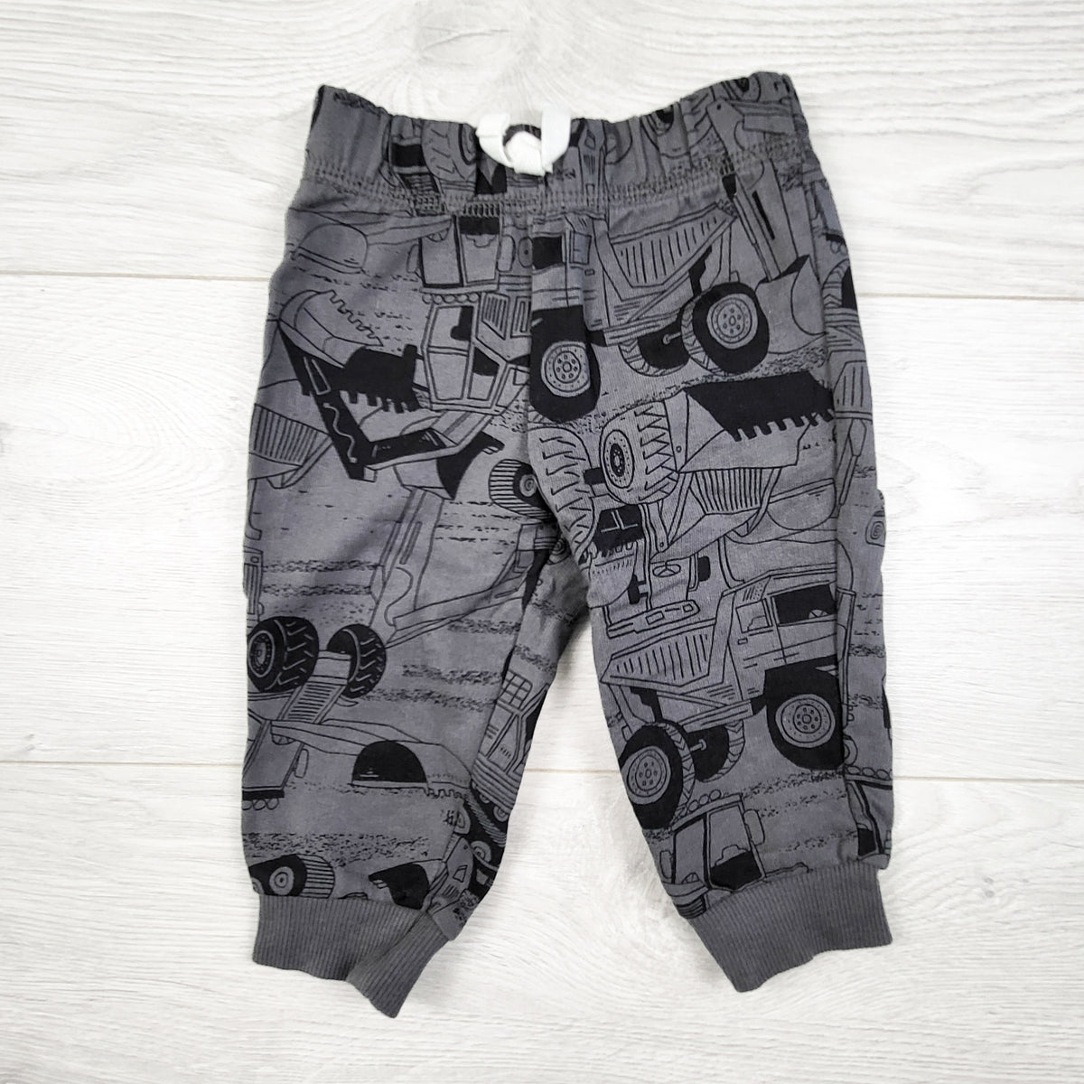 Carters grey construction themed pull-on pants. Size 9 months