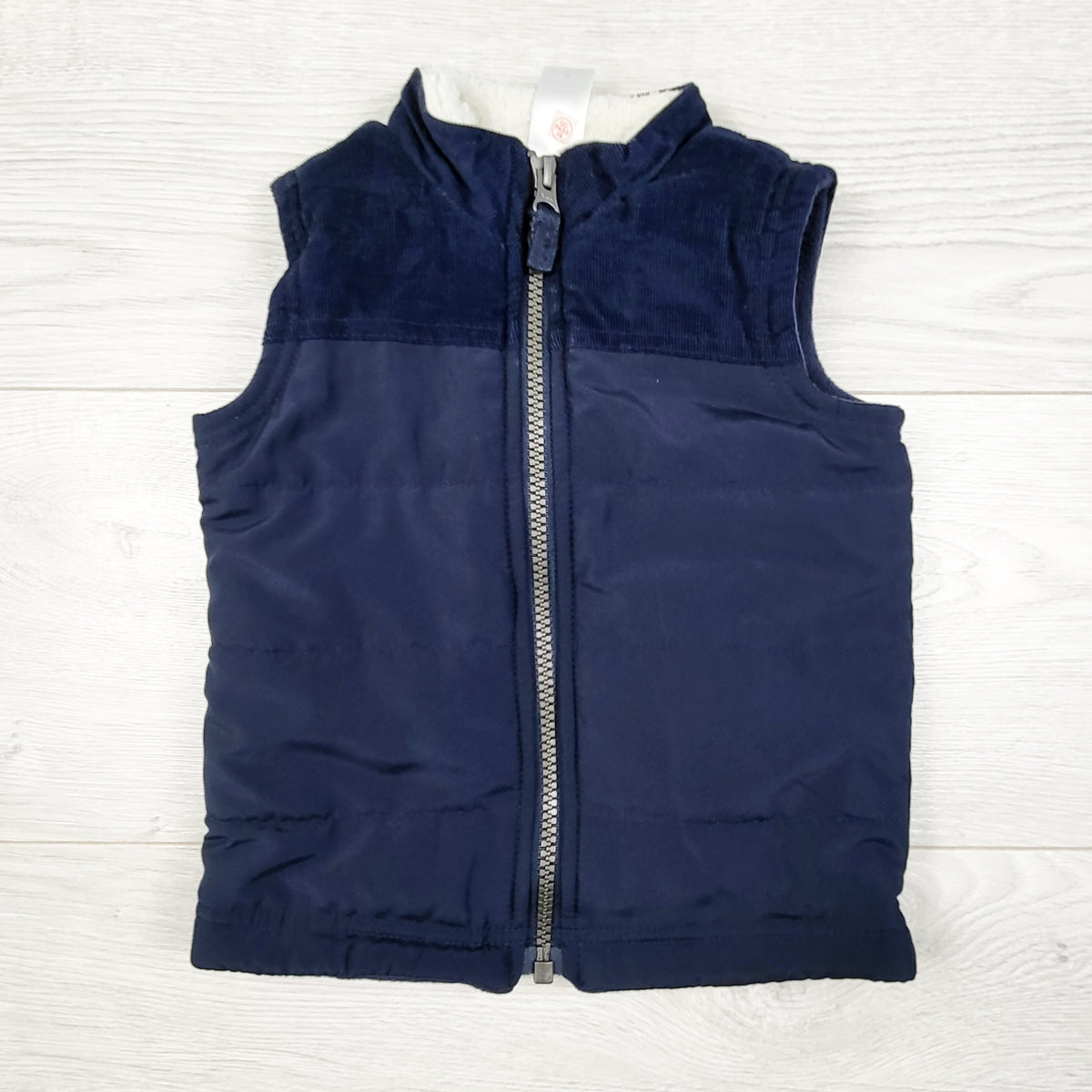 Carters navy fleece lined vest. Size 12 months