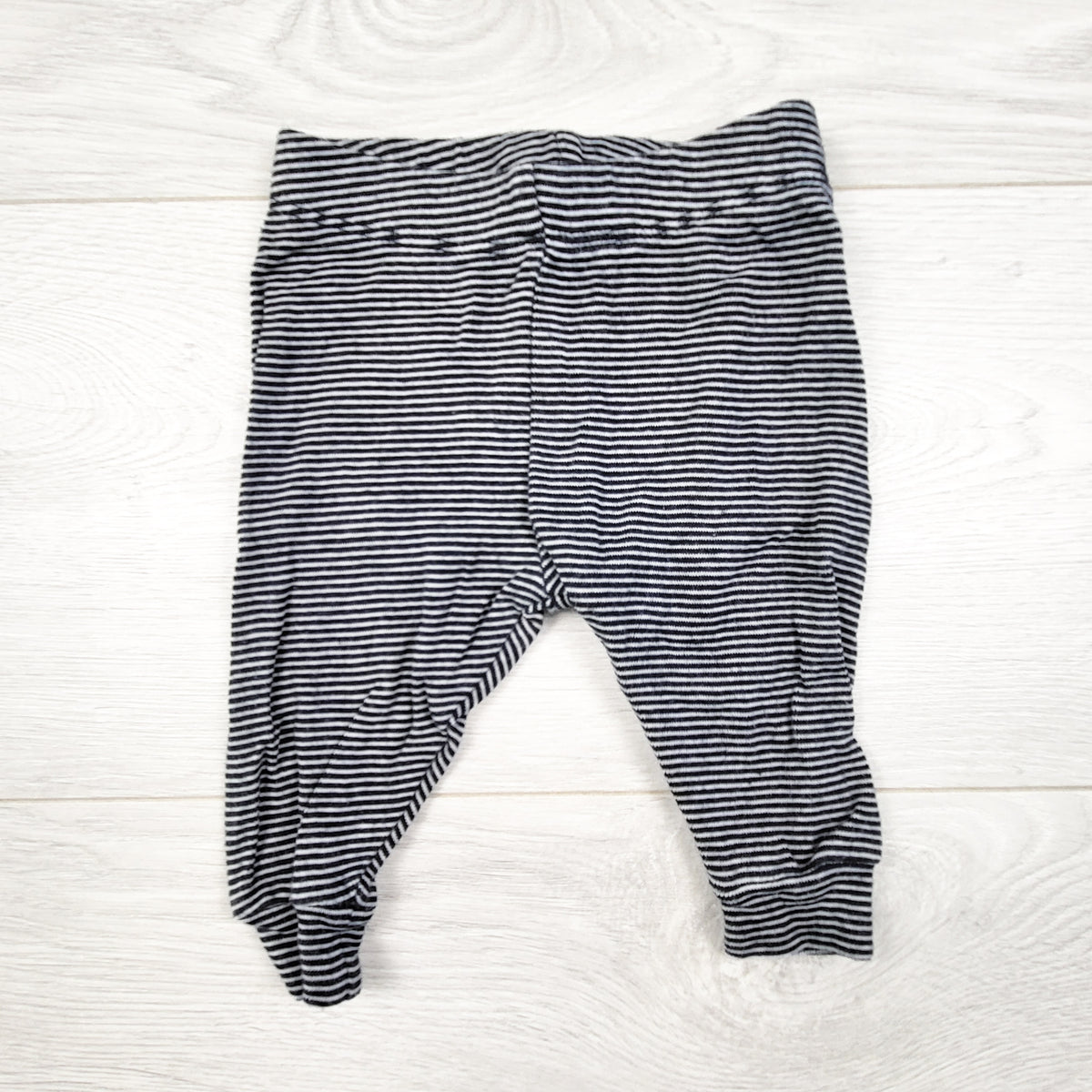 Joe Fresh navy striped cotton pants. Size 0-3 months