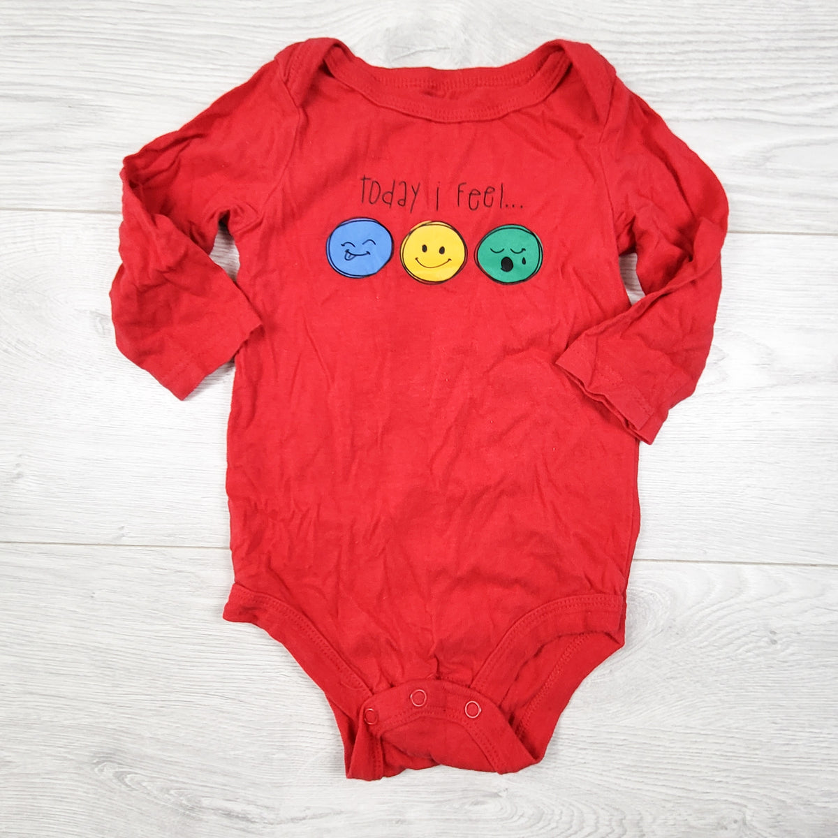 George red "Today I Feel" bodysuit. Size 6-12 months