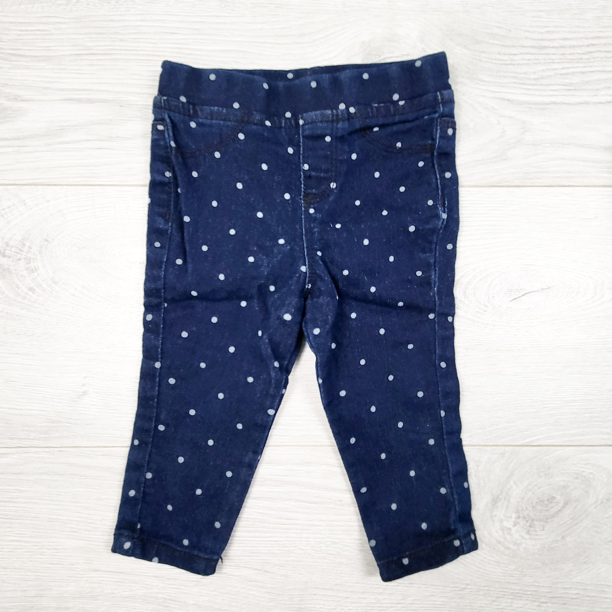 Joe navy polka dot denim jeggings. Size 6-12 months