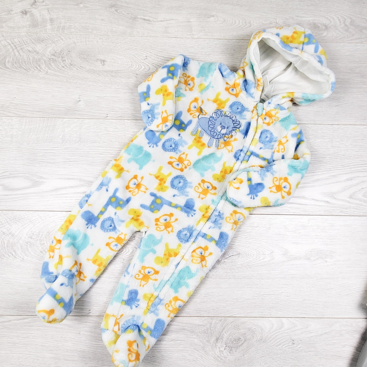 CTP Baby plush animal print bunting / pram suit. Size 3-6 months